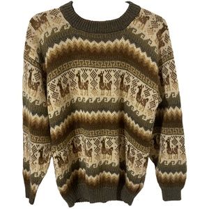 Vintage Knit Llama Sweater